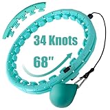OurStarry 34 Knots Weighted Workout Hoop Plus Size, Smart Waist Exercise Ring for Adults Weight Loss (32 Knots Green)