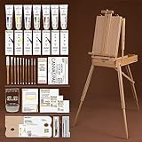 MEEDEN Oil Painting Set with French Easel,Oil Paint Set with Easel,7x100ml/3.38oz Oil Paint,Oil Paintbrushes,Canvas & Oil Painting Supplies for Adults &Artists
