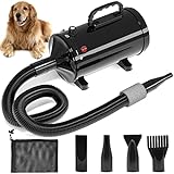 IKARE Dog Hair Dryer, 4.8HP/3600W High Velocity Pet Hair Dryer with Adjustable Speed and Temperature Control, Low Noise Design, Force Dog Grooming Dryer with 4 Nozzles and Storage Bag