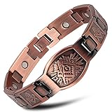 THE NORTH RING Copper Bracelet for Men Masonic Magnetic Therapy Relief Arthritis and Carpal Tunnel Migraine Tennis Elbow Pain Copper Jewelry Adjustable