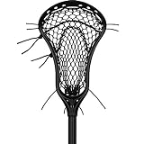StringKing Women’s Complete Lacrosse Stick with Metal 2 W Shaft and Women's Type 4 Mesh (Black/Black)