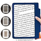 4X Magnifying Glass for Reading, Large and Lightweight Magnifier with 36 Ultra-Bright Dimmer LED Lights Provide Full-Page Viewing Area Evenly Lit Perfect for Low Vision Person and Seniors(Dark Blue)