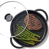 The Whatever Pan Cast Aluminum Griddle Pan for Stove Top - Lighter than Cast Iron Skillet Pancake Griddle with Lid - Nonstick Stove Top Grill 10.6' Diameter by Jean Patrique