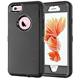 Compatible with iPhone 6/6s Case, 3 in 1 Built-in Screen Full Body Protector Phone Case, Shockproof TPU Hard PC Bumper Drop-Proof Shell for iPhone 6/6s 4.7' Black