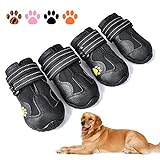 XSY&G Dog Boots,Waterproof Dog Shoes,Dog Booties with Reflective Rugged Anti-Slip Sole and Skid-Proof,Outdoor Dog Shoes for Medium Dogs 4Pcs-Size2