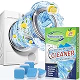 Teenanseen Washing Machine Cleaner Tablets, Deep Clean Front Loader & Top Load Washer, Including HE, 24 Pcs Professional Grade Washer Machine Cleaner Deodorizer for Removing Build-up, 12 Month Supply