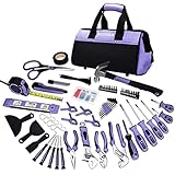 Purple Tool Set,ACOSEA 223-Piece Tool Sets for Women,Tool Kit with 13-Inch Wide Mouth Open Purple Tool Bag,The Basic Tool Set is Perfect for Home Maintenance (PURPLE)