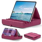 KDD Tablet Pillow Holder, Foldable iPad Stand for Lap, Bed and Desk -Tablet Soft Pad Dock with Pocket & Stylus Mount Compatible with iPad Pro 12.9, 10.5, 9.7 Air Mini 6 5 4 3, Galaxy Tab, E-Reader