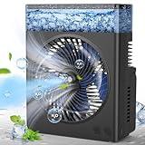 Portable Misting Fan, 8000mAh 8-Inch Rechargeable Battery Operated Fan with 600mL Water Tank, Quiet USB Battery Powered Fan, Perfect Cooling Mist Water Spray Fan for Camping Home Outside Office Travel