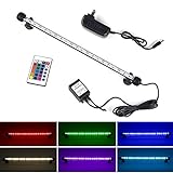 S SMIFUL LED Aquarium Lights, Underwater Fish Tank Light Waterproof RGB Color Changing Submersible Remote Control Sucker Hang Lights Background Wall Decor Lighting, 15'