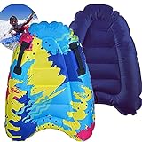 4 EVER Inflatable Body Surfing Float Board Surf Rider for Slip and Slides Pool Water Game Portable Dual Boogie Board Wave Bodyboard Water Beach Fun Toy Double-Color Design for Kids and Adult 3020Inch
