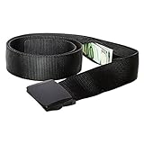 Zero Grid Travel Security Belt - Hidden Money Pouch - Non-Metal Buckle (Black)