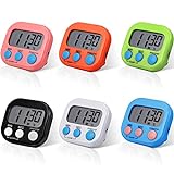 6 Pieces Digital Kitchen Timer Magnetic Countdown Timer Kitchen Loud Alarm Stopwatch Large Digits Timer Clock for Cooking Baking Boiling Egg Sports Games Office Classroom Kids Teacher Study Exercise
