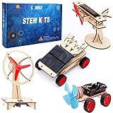 4 in 1 Science Experiment Puzzle Kits for Kids,Wooden Solar Power Motor Kit for Boys to Build,STEM Electric Projects Engineering Set for Girls,Woodworking Gift Toys Age 8 9 10 11 12 13 14 and Up