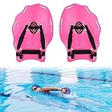 Hikeen Swim Paddle Hand, Swim Training Hand Paddles with Adjustable Straps, Swimming Hand Paddles for for Women and Men (Pink,Small)
