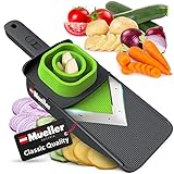 Mueller Handheld Vegetable V Slicer Salad Utensil, Perfect for Salad Zucchini Carrots Onions and All Vegetables, Make Low Carb/Paleo/Gluten-Free Meals, Adjustable Thickness