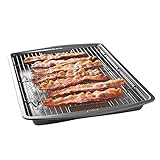 GoodCook 15' x 10.5' Premium Nonstick Carbon Steel Crispy Bacon Multipurpose Baking Pan Set, Dark Gray