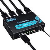 Tolmnnts HDMI Splitter 1 in 4 Out Powered by AC Adapter, Hdmi powered Splitter Supports 4K@30Hz 3D Full HD1080P, Compatible with Xbox PS3 PS4 Fire Stick Roku Blu-Ray Player HDTV - 1 Input to 4 Outputs