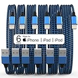 6Pack(3/3/6/6/6/10 FT)[Apple MFi Certified] iPhone Charger Long Lightning Cable Fast Charging High Speed Data Sync USB Cable Compatible iPhone 13/12/11 Pro Max/XS MAX/XR/XS/X/8/7/Plus/6S iPad AirPods