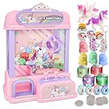 BTEC Claw Machine for Kids, Mini Claw Machine with Toys Inside, Candy Vending Grabber Machine for Girls Ages 4 5 6 7 8 9