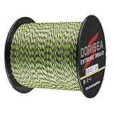 Dorisea Extreme Braid 100% Pe Multi-Color(Fluorescent Green&Black) Braided Fishing Line 109Yards-2187Yards 6-550Lb Test Fishing Wire Fishing String Superline (100m/109Yards 300lb/1.0mm(8Strands))
