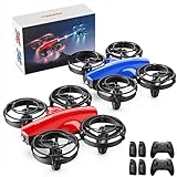 TOMZON 2 Pack A24 Drone for Kids with Battle Mode, Small RC Drone with Throw to Go, Kids Drone with Circle Fly, Self Spin, 3D Flip, 2-In-1 Quadcopter with Altitude Hold, Headless Mode, 4 Batteries