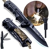 GRAND WAY Pocket Knife - Tactical Folding Knife - Spring Assisted Knife with Fire Starter Paracord Handle - Best EDC Survival Hiking Hunting Camping Knife - Knife with Firestarter and Whistle 6772