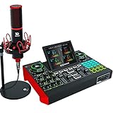 Podcast Equipment Bundle, tenlamp G10 USB Audio Interface with DJ Mixer and Sound Board, 48V XLR Condenser Microphone, Studio All-in-one Podcast Kit for Phone PC Live Streaming podcast Recording