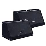 Sound Town 2-Pack Powered DJ PA Stage Monitor Speakers METIS-10MPW-PAIR 10” 300W with Compression Driver for Live Sound, Bar, Church