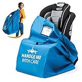 Car Seat Travel Bag for Airplane. Bonus E-Book. Safe & Secure. Pouch and Backpack Easy to Carry | Ideal Airplane Gate Check Bag for Car Seats & Booster | Universal Size