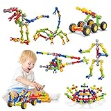 Caferria Kids Building Kit STEM Toys, 110 Pcs Educational Construction Engineering Building Blocks DIY Learning Set for Ages 3-10 Year Old Boys Girls, Best Gift for Children Creative Games Fun Play