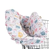 Dadouman Shopping Cart Cover for Baby and Toddler, Baby High Chair Cover, Cute Cartoon Animals Printing (Elephants)