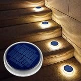 Outdoor Lights Solar Powered Waterproof, Durable Solar Step Lights Outdoor Waterproof LED, Auto ON/Off Solar Dock Lights Marine Waterproof LED, Outdoor Solar Lights for Yard - Warm White (1 Box of 1)