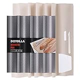 DOYOLLA French Baguette Bread Pan for Baking (4-loaf, Nonstick) + Bread Lame + Dough Scraper + Pastry Proofing Couche Dough Cloth for Professional & Home Bakers