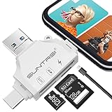 SD/Micro SD Card Reader for iPhone/ipad/Android/Mac/Computer/Camera,Portable Memory Card Reader 4 in 1 Micro SD Card Adapter&Trail Camera Viewer Compatible for TF and SD Card