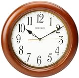 SEIKO 12 Inch Round Wood Classic Wall Clock