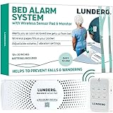 Lunderg Bed Alarm for Elderly Adults - Wireless Bed Sensor Pad (10” x 30”) & Pager - Bed Alarm for Elderly Dementia Patients - Bed Alarms and Fall Prevention for Elderly
