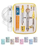 Mr. Pen- Geometry Set, 13 pcs, Compass for Geometry Compass, Geometry Kit Set with Shatterproof Storage Box, Math Compass, Geometry Set for School, Compass Math, Protractor and Compass Set