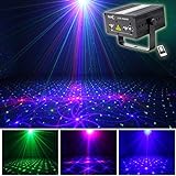 SUNY Stage Lights 12 Gobos in Blue Red Party Light Green Stars Mixed Effect Stage Lighting Party Music Show Projector Remote Control Sound Activated Dance Home Decoration Xmas Holiday DJ Light Show