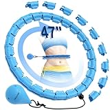 JKSHMYT Weighted Hula Circle Hoops for Adults Weight Loss, Infinity Fitness Hoop Plus Size 47 Inch, 24 Detachable Links, Exercise Hoop Suitable for Women and Beginner