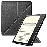 Fintie Origami Case for 7' Kindle Oasis (10th/9th Generation, 2019/2017 Release) - Slim Fit Stand Cover Support Hands Free Reading with Auto Wake Sleep, Denim Charcoal