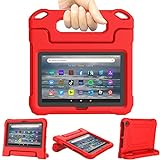 Lainergie 7in Tablet Case for Kids - Incompatible iPad Samsung Lenove Tablets, Lightweight Shockproof Kid-Proof Cover with Handle Stand, Red