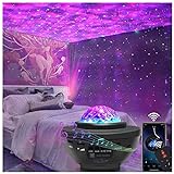 Star Projector Galaxy Light Projector with Remote Control & Bluetooth Music Speaker, Multiple Colors 360 Rotational Dynamic Projections Easeking Star Night Light Projector for Kids Adults Bedroom
