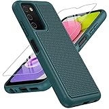 BNIUT for Samsung Galaxy A03s Case Shockproof: Dual Layer Protective Heavy Duty Cell Phone Cover Rugged with Non Slip Textured Back - Military Protection Bumper Tough - 6.5inch (Dark Green)