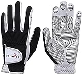 Efunist Men’s Golf Glove 2 Pack Black Left Hand Hot Wet Weather No Sweat Non-Slip Fit Size Small Medium Large XL XXL (23=Medium, Worn on Left Hand(Right-Handed Golfer))