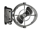 SEEKR by Caframo, Sirocco II , Omni-Directional Gimbal Fan for Boats and RVs, Made in Canada, Auto-Sensing DC, 12V/24V, Black