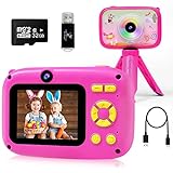 Kids Camera-Camera for Kids with Time-Lapse Photography, 40MP Dual Selfie Kids Digital Camera for Girls Boys 3-12 Year, 1080P HD Video Cameras Christmas Birthday Gift with 32GB SD Card, Card Reader