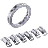 Steelsoft DIY Hose Clamp System Kit, 9.8 FT Band + 6 Fasteners, 304 Stainless Steel Band Clamp Pipe Clamp Screw Clamp Metal Hose Clamp Large Adjustable for Ductwork, Pole Mount, Metal Strapping