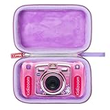 Mchoi Hard Case Suitable for VTech Kidizoom Duo/Duo DX/Duo Deluxe/Twist/Pix/Pix Plus Selfie Camera, Waterproof Shockproof Kids Camera Carrying Protective Case, Case Only, Pink