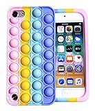 Case for iPod Touch 7 Cute Bubble Pop iPod Touch 6/5 Case Push Fidget Sensory Soft Silicone Stress Reliever Cover Compatible with iPod Touch 5th/6th/7th Generation